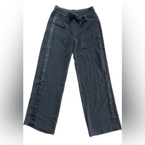 Banana republic black wide leg trouser with silk stripe